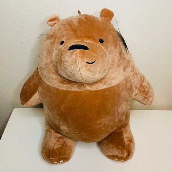 NWT BIG We Bare Bears Brown Bear Grizzly 14” plushie Soft and Squishy - Picture 1 of 5